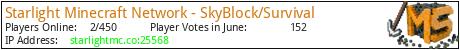 Starlight Minecraft Network - SkyBlock/Survival minecraft server logo Starlight Minecraft Network - SkyBlock/Survival minecraft server