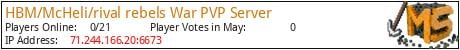 HBM/McHeli/rival rebels War PVP Server minecraft server