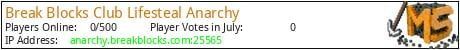 Break Blocks Club Lifesteal Anarchy minecraft server