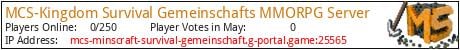 MCS-Kingdom Survival Gemeinschafts MMORPG Server minecraft server