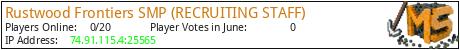 Rustwood Frontiers SMP (RECRUITING STAFF) minecraft server
