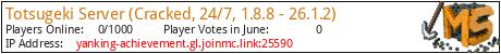 Totsugeki Server (Cracked, 24/7, 1.8.8 - 26.1.2) minecraft server